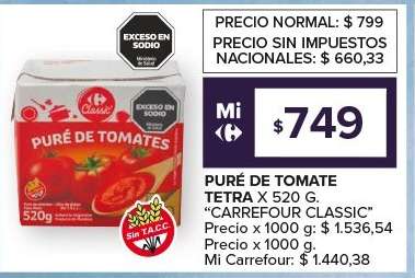 PURÉ DE TOMATE TETRA X 520 G.