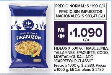 Fideos de Sémola Tirabuzón
