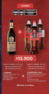 Combo Fernet y Gaseosa