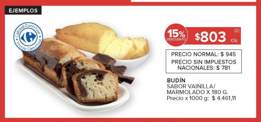 Budín Sabor Vainilla/Marmolado