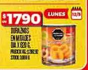 Duraznos en Mitades