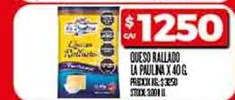 QUESO RALLADO LA PAULINA X 40 G