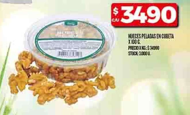 Nueces Peladas en Cubeta x 100 g