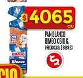 Pan Blanco Bimbo x 610 g
