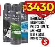 Desodorante Men Invisible/Protect Total/Care Fresh Dove