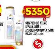 Shampoo Bond Intense Repair x 400 ml / Acondicionador Dove x 250 ml