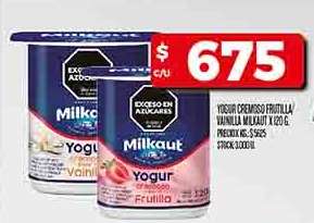 Yogur Cremoso Frutilla/Vainilla Milkaut
