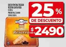 Queso Fontina Trozado Reserva Santa Rosa x 100 g