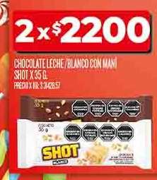Chocolate Leche/Blanco con Maní Shot