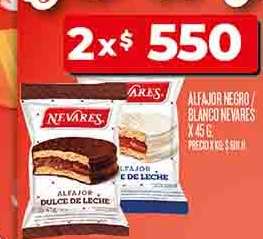 Alfajor Negro/Blanco Nevares x 45 g