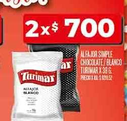 Alfajor Simple Chocolate/Blanco Turimar x 38 g