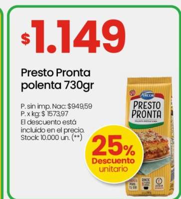 Presto Pronta polenta 730gr