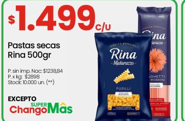 Pastas secas Rina 500gr