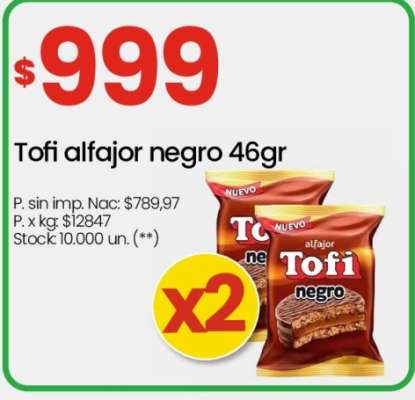 Tofi alfajor negro 46gr
