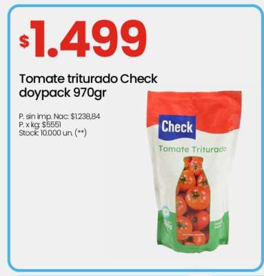 Tomate triturado Check doypack 970gr