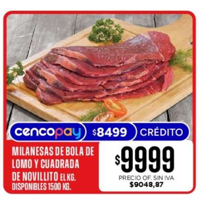 Milanesas de Bola de Lomo y Cuadrada de Novillito