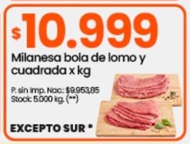 Milanesa bola de lomo y cuadrada x kg