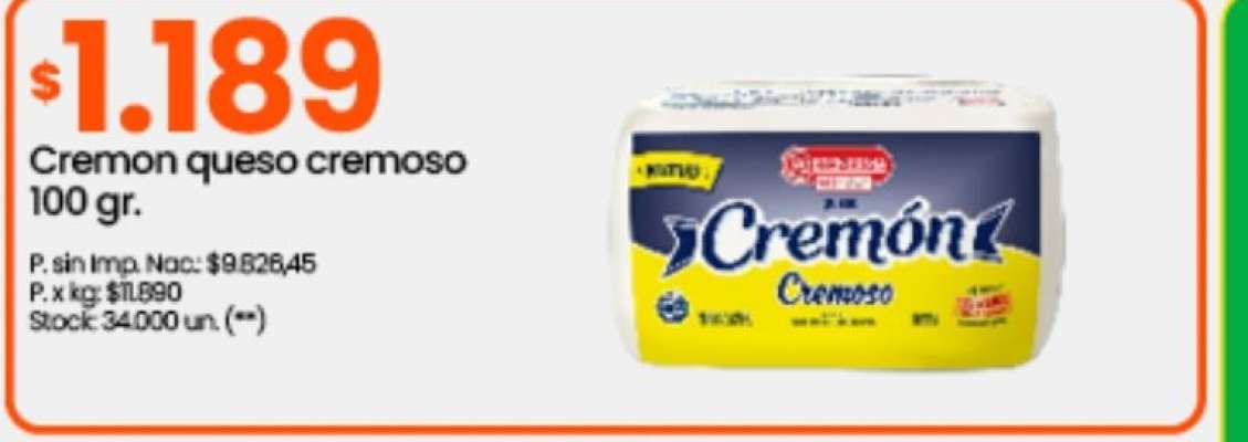 Cremon queso cremoso 100 gr.