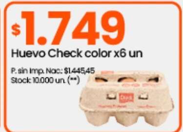 Huevo Check color x6 un