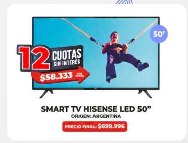 SMART TV HISENSE LED 50”