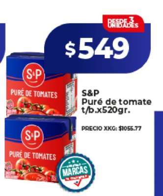 S&P Puré de tomate t/b. x520gr.