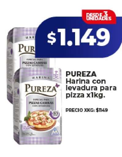 PUREZA Harina con levadura para pizza x1kg