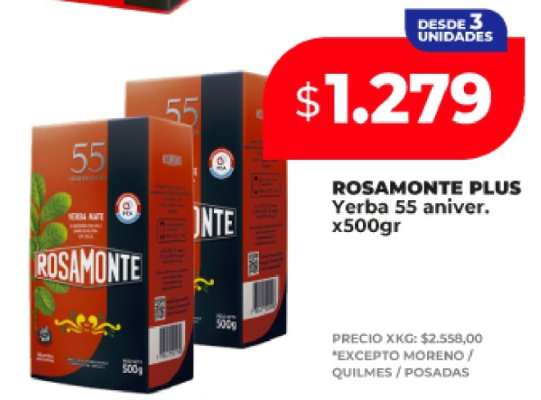 ROSAMONTE PLUS Yerba 55 aniver. x500gr