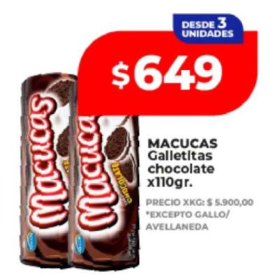 MACUCAS Galletitas chocolate x110gr.