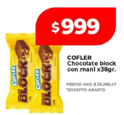 COFLER Chocolate block con mani x38gr
