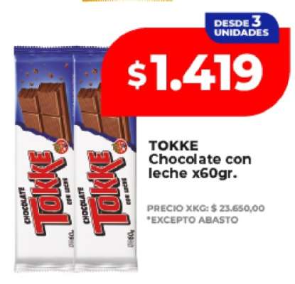 TOKKE Chocolate con leche x60gr