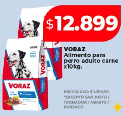 VORAZ Alimento para perro adulto carne x10kg