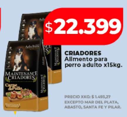 CRIADORES Alimento para perro adulto x15kg