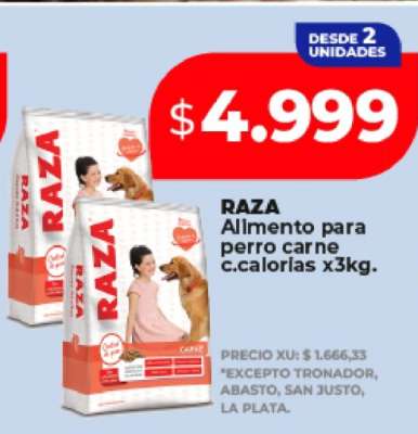 RAZA Alimento para perro carne c.calorias x3kg