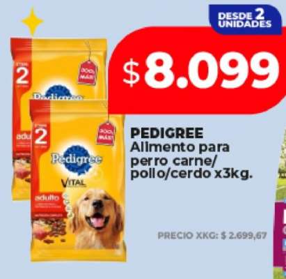 PEDIGREE Alimento para perro carne/pollo/cerdo x3kg