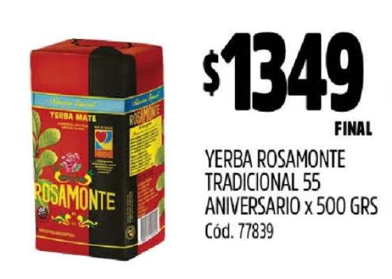 YERBA ROSAMONTE TRADICIONAL 55 ANIVERSARIO x 500 GRS