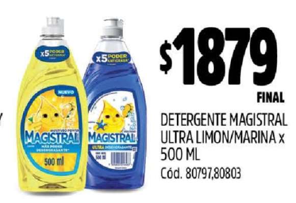 Detergente Magistral Ultra Limon/Marina x 500 ml