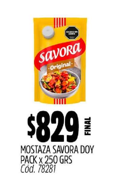 Mostaza Savora Doy Pack x 250 GRS