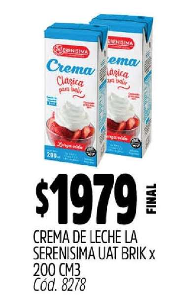 CREMA DE LECHE LA SERENISIMA UAT BRIK x 200 CM3