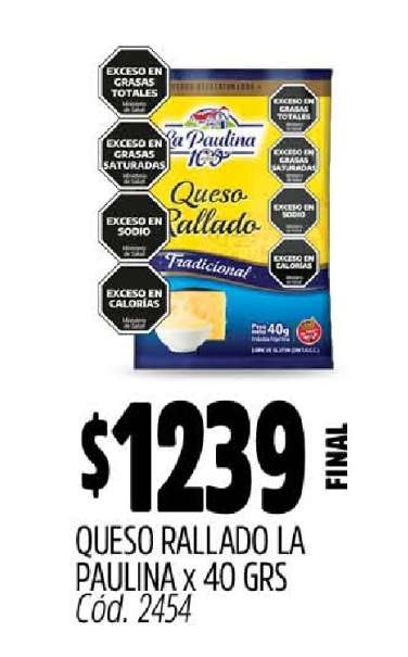 QUESO RALLADO LA PAULINA x 40 GRS