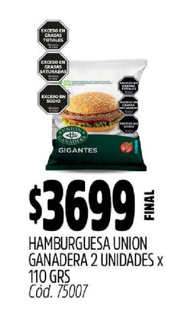Hamburguesa Union Ganadera 2 Unidades x 110 GRS
