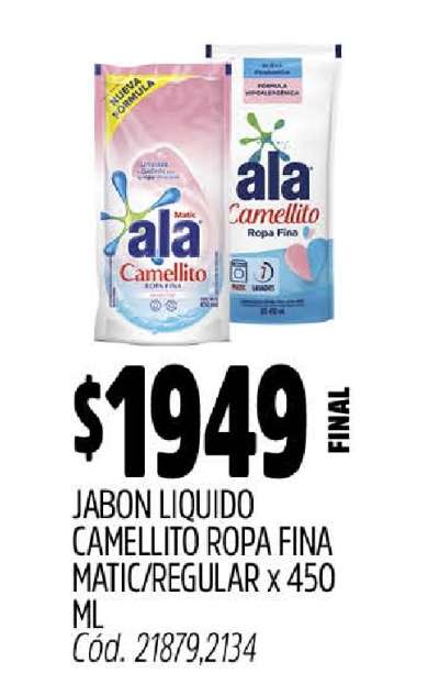 Jabon Liquido Camellito Ropa Fina Matic/Regular x 450 ml