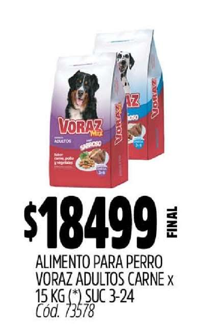 Alimento para perro Voraz Adultos Carne x 15 kg