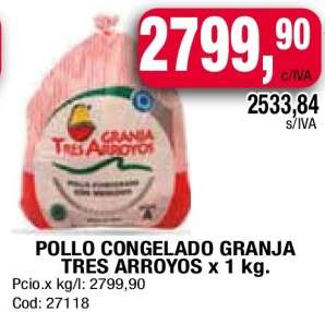 POLLO CONGELADO GRANJA TRES ARROYOS x 1 kg