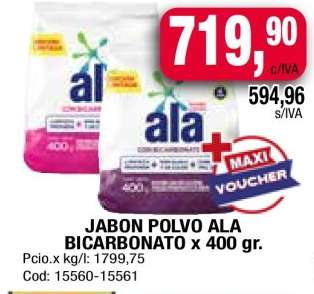 JABON POLVO ALA BICARBONATO x 400 gr.
