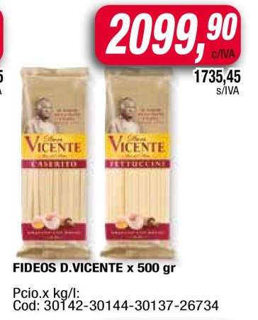 FIDEOS D. VICENTE X 500 GR