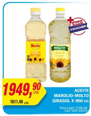 ACEITE MAROLIO-MOLTO GIRASOL x 900 cc