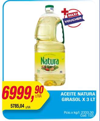 ACEITE NATURA GIRASOL X 3 LT