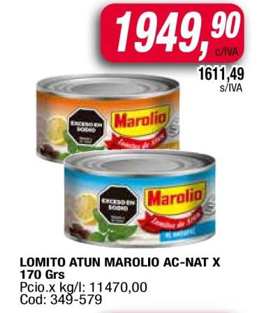 LOMITO ATUN MAROLIO AC-NAT X 170 Grs