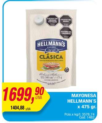 MAYONESA HELLMANN'S x 475 gr.