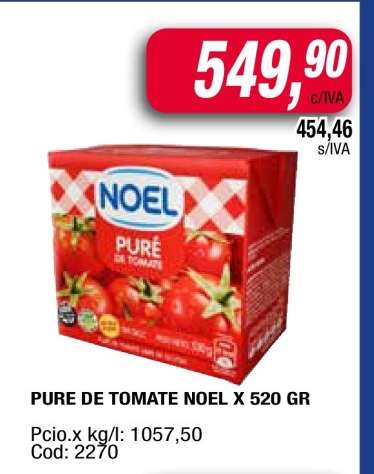PURE DE TOMATE NOEL X 520 GR
